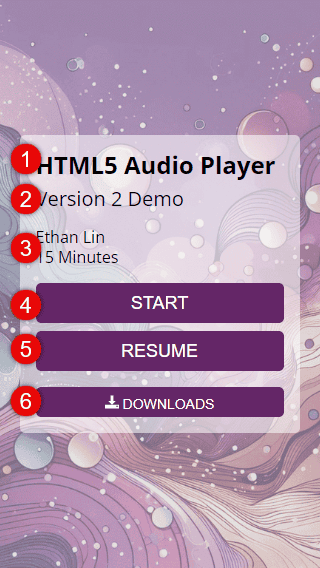 Image of audio player splash screen